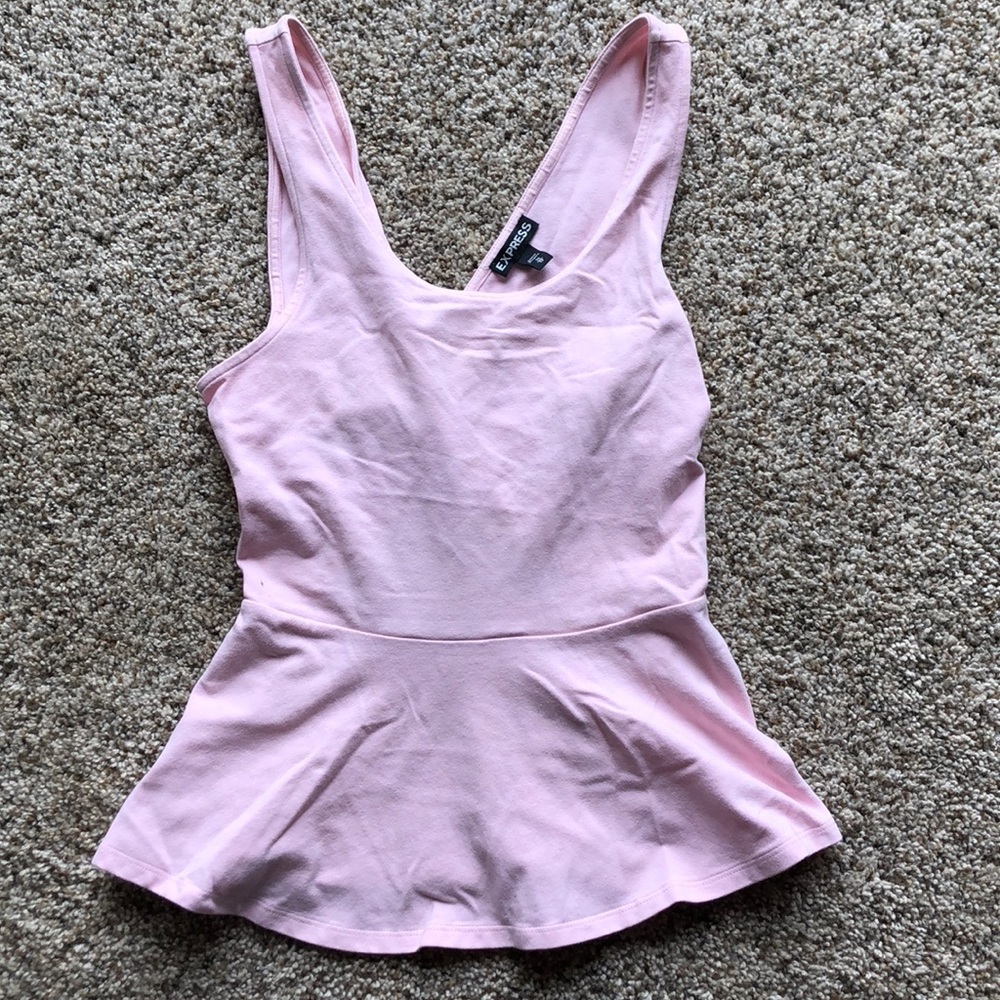 Express peplum tank top with X back